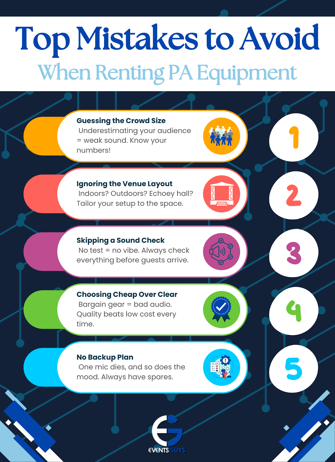 Events Need Vibes, Love & Great PA Systems (Public Address Systems) 4 Top Mistakes to Avoid When Renting PA Equipment